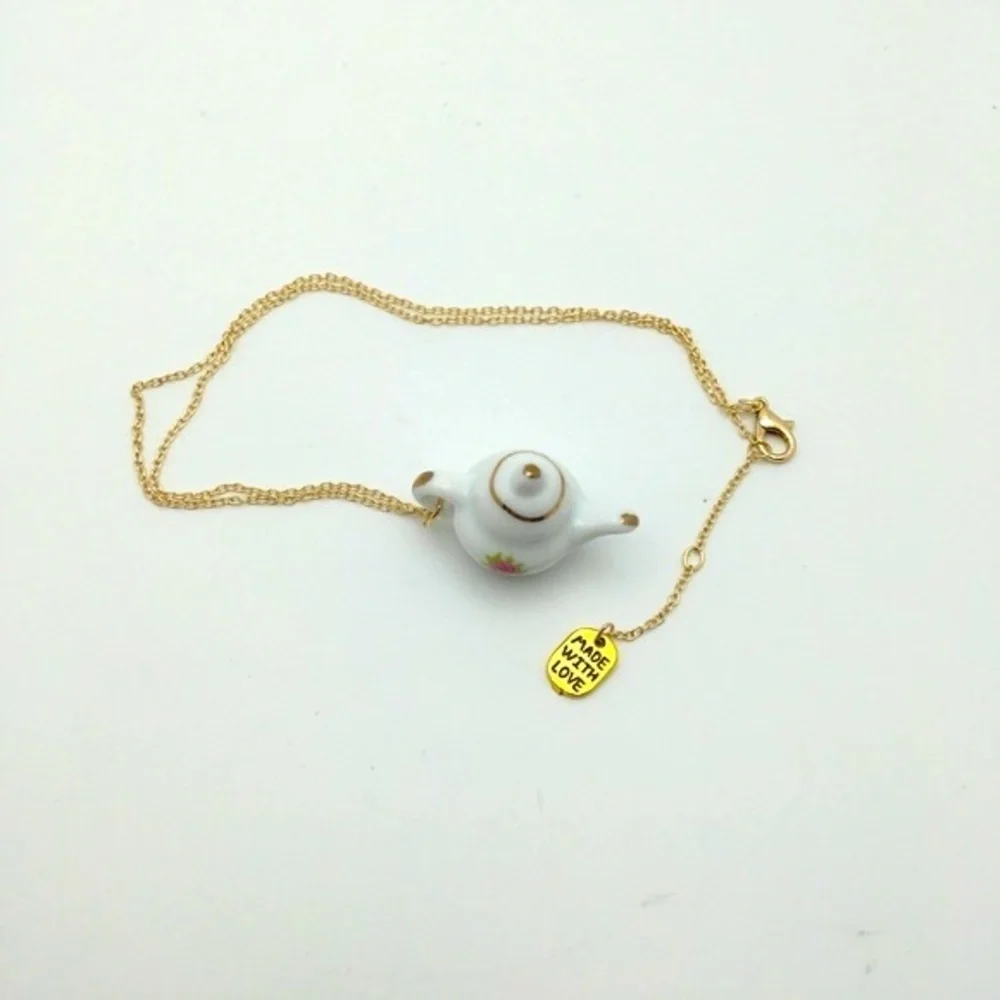 Bridgerton Ceramic Teapot Charm Necklace - Picture 3 of 13